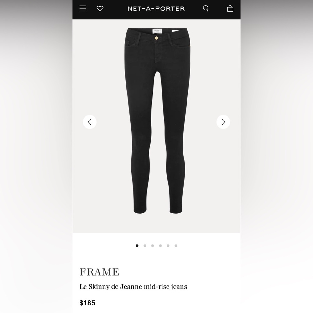 Frame Le Skinny de Jeanne jeans size 26 black aso Meghan Markel